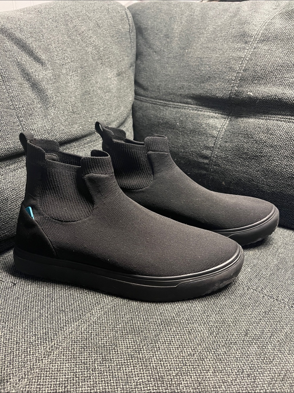 Vessi Black Slip-On Sock Knit Waterproof Sneakers